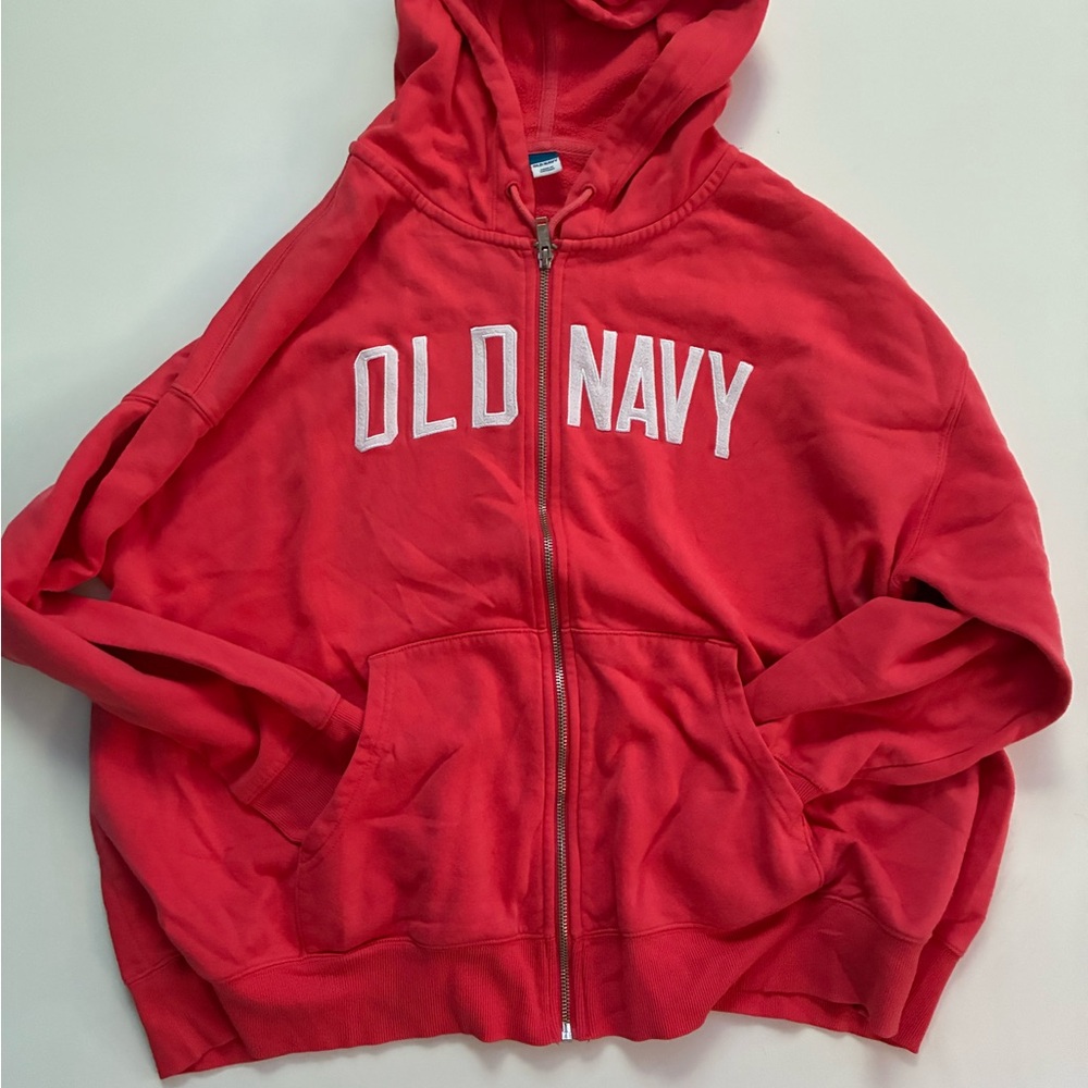 Old Navy Kids Bright Red Zip-Up Hoodie